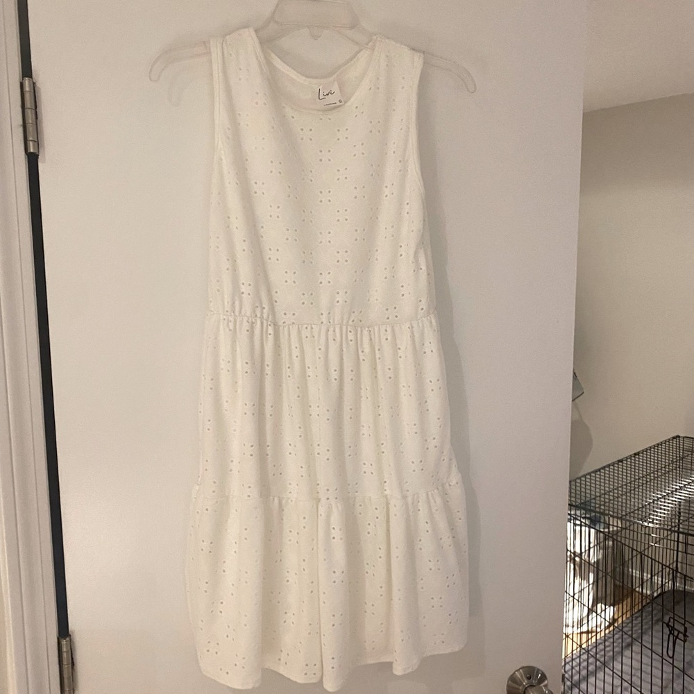 White Keyhole Tiered Dress